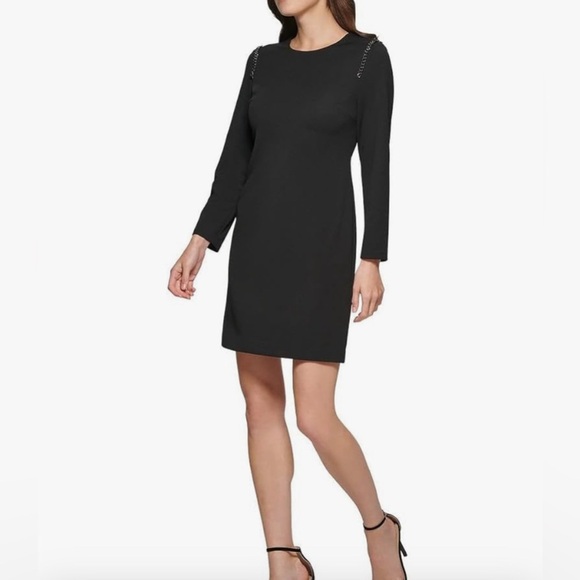 NWT- DKNY Black Chain shoulder accented
Stunning Dress - Picture 2 of 7